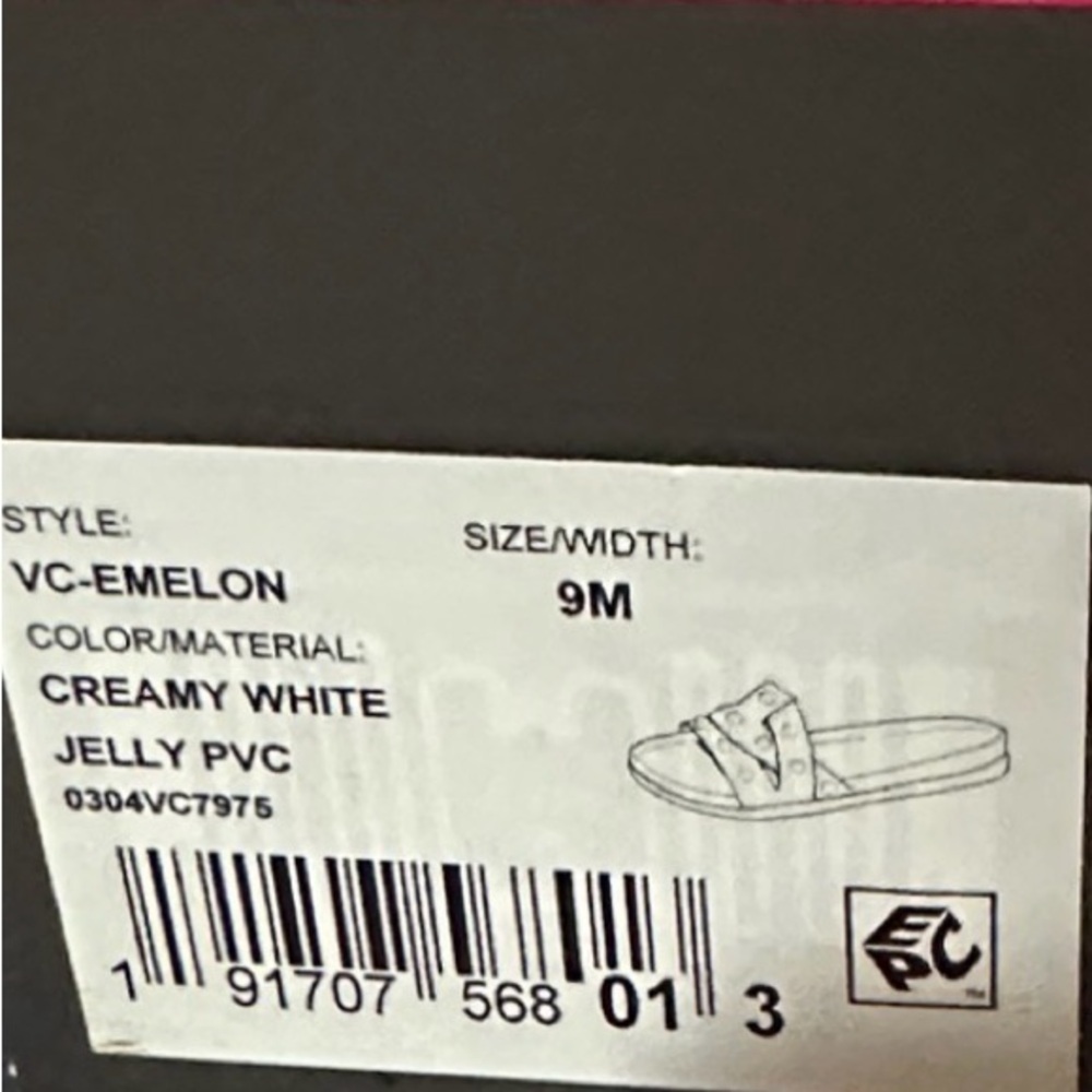Vince Camuto Creamy White Jelly Slides - Picture 2 of 3